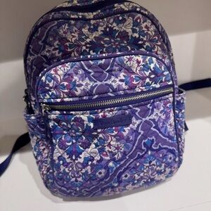 Vera Bradley Blue and Purple Patterned Backpack